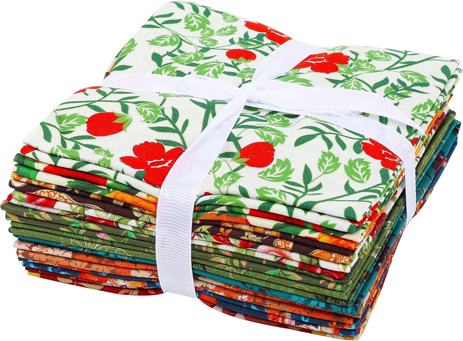 Craftido -25 Options- 100% Cotton Quilting Fabric Bundles 10pcs Fat Quarters 18”x21”-Medium Weight 5.2 oz- for Quilting, Sewing Project, Patchwork, DIY Crafts - Retro Style