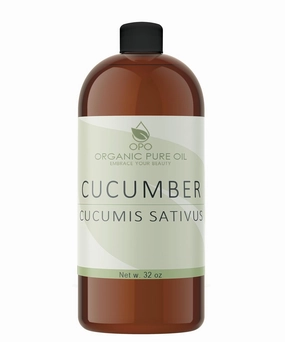 Cucumber Oil - Pure, Unrefined, Cold Pressed, Non-GMO, Vegan, Extra Virgin Carrier Oil - 32 oz - Skin, Hair, Nails, Body, Face, DIY, Cosmetics, Soaps - Packaging May Vary