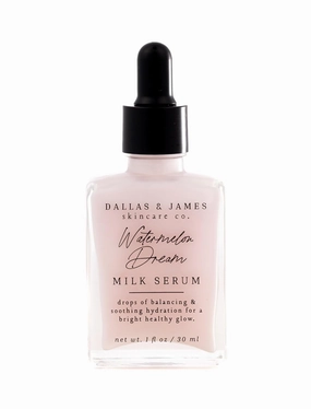 Dallas & James Skincare Co. Watermelon Dream Milk Serum with Cloudberry, Hydrating Serum/Soothing Serum - with Hyaluronic Acid, Aloe and Cucumber
