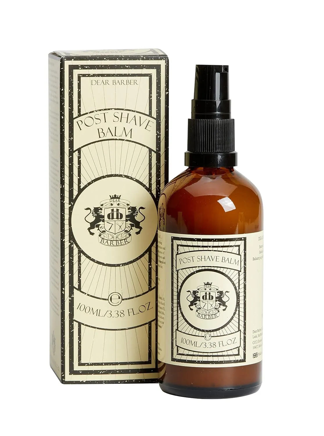 Dear Barber Men's Moisturising Post Shave Balm Soothes Skin Nourishing and Moisturising 3.38 fl oz