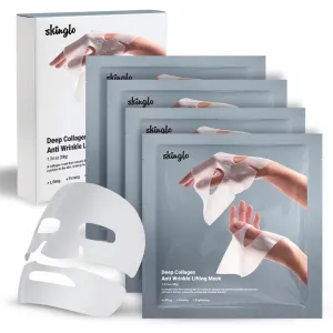 Deep Bio Collagen Face Mask | Hydrating Collagen Mask Overnight | Facial Masks for Women | Firm, Glowing Skin | Wrinkles & Pores Minimizing | 8 Masks