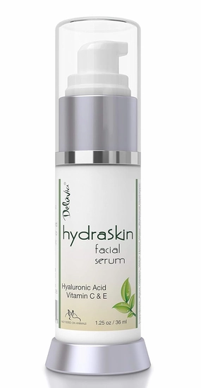 Deluvia Vitamin C Serum for Face, Hyaluronic Acid Facial Serum, Hydrating Serum with Moisturizing Vitamin E & Organic Aloe Vera for Sensitive and Dry Skin