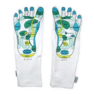 Deluxe Comfort Women's Smart Step Moisturizing Spa Socks, One Size Fits All – Reflexology Single Toe Design – Helps Prevent Dry Skin – Far East Healing Principles – Socks, White