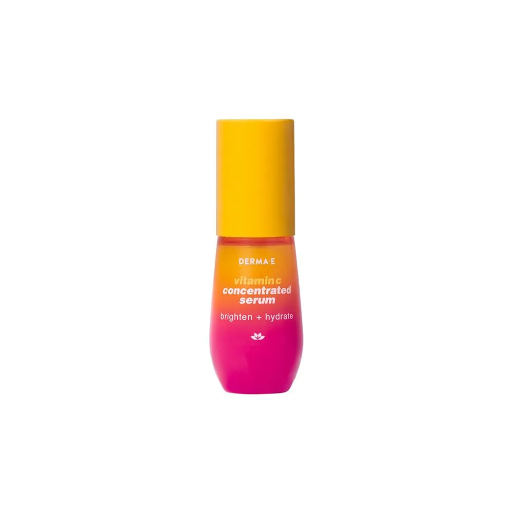 DERMA E Vitamin C Concentrated Serum with Hyaluronic Acid, Vitamin E & Aloe, All Natural, Antioxidant-Rich Concentrated Facial Serum – Firming and Brightening Vitamin C Face Serum, 1oz