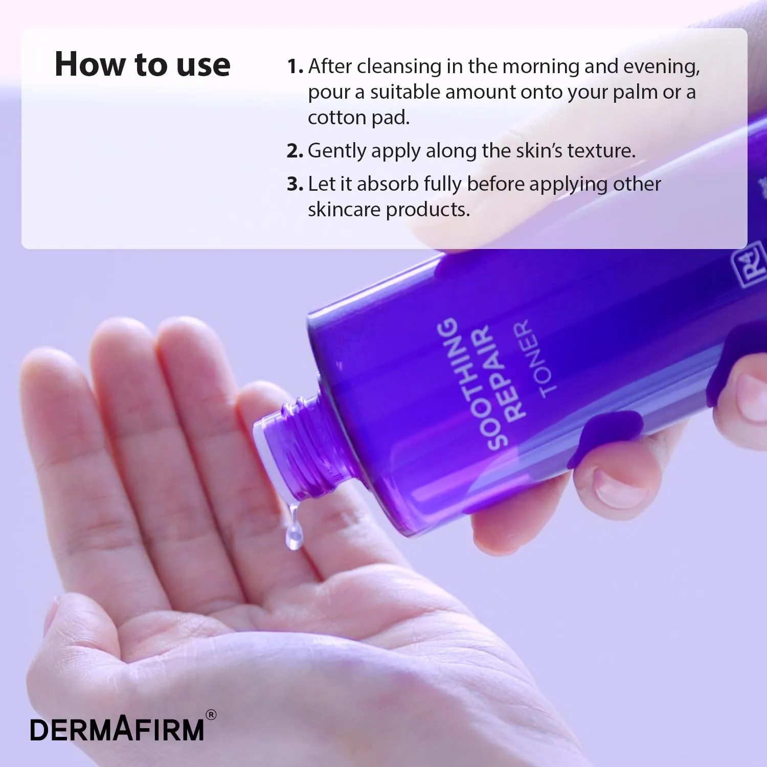 DERMAFIRM Soothing Repair Face Toner R4 | Hydrating Moisturizing & Soothing Toner for Skin Troubles w/Eucalyptus, Peptide & Collagen | Gentle for All Skin Types No Animal Trials No Paraben 6.76 fl oz