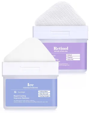 DERMAL Ice Cooling Toner Pad   Retinol Peptide Lifting Pad Bundle