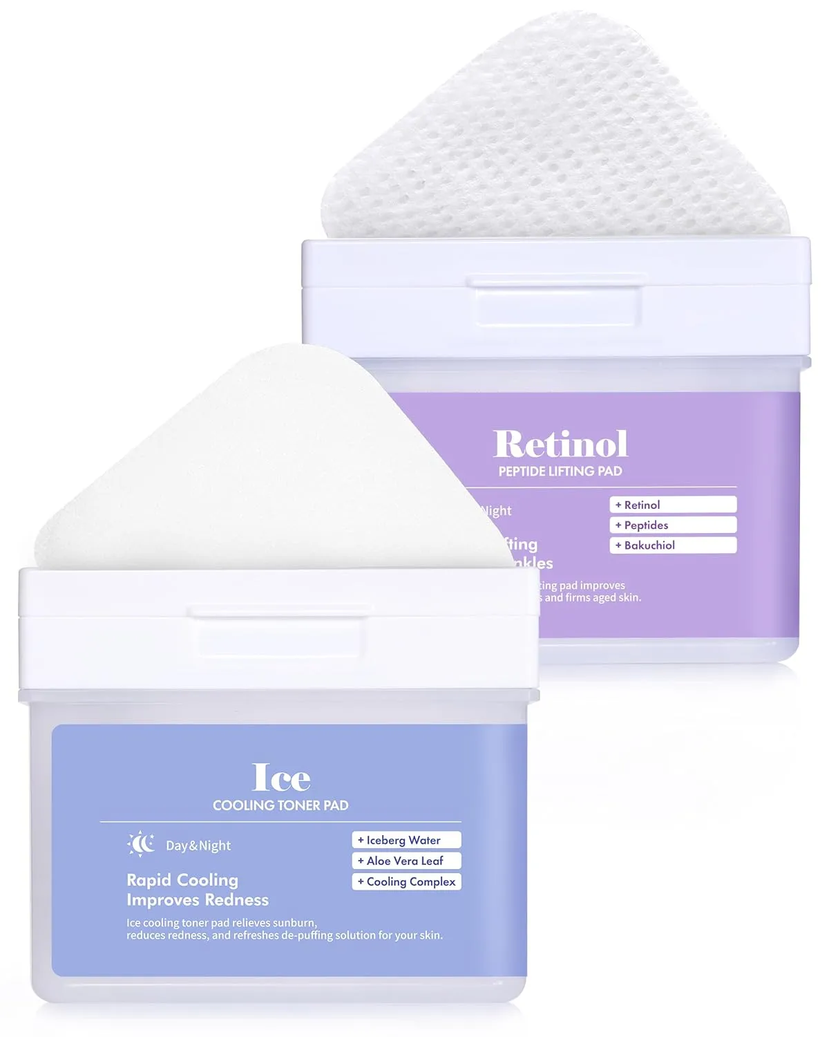 DERMAL Ice Cooling Toner Pad   Retinol Peptide Lifting Pad Bundle
