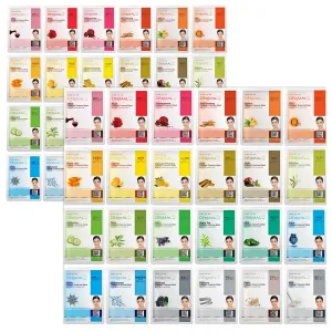 DERMAL Korean Collagen Face Mask – Hydrating & Soothing Sheet Mask with Panthenol – Hypoallergenic Calming Moisture Care for All Skin Types – 48 Combo Pack