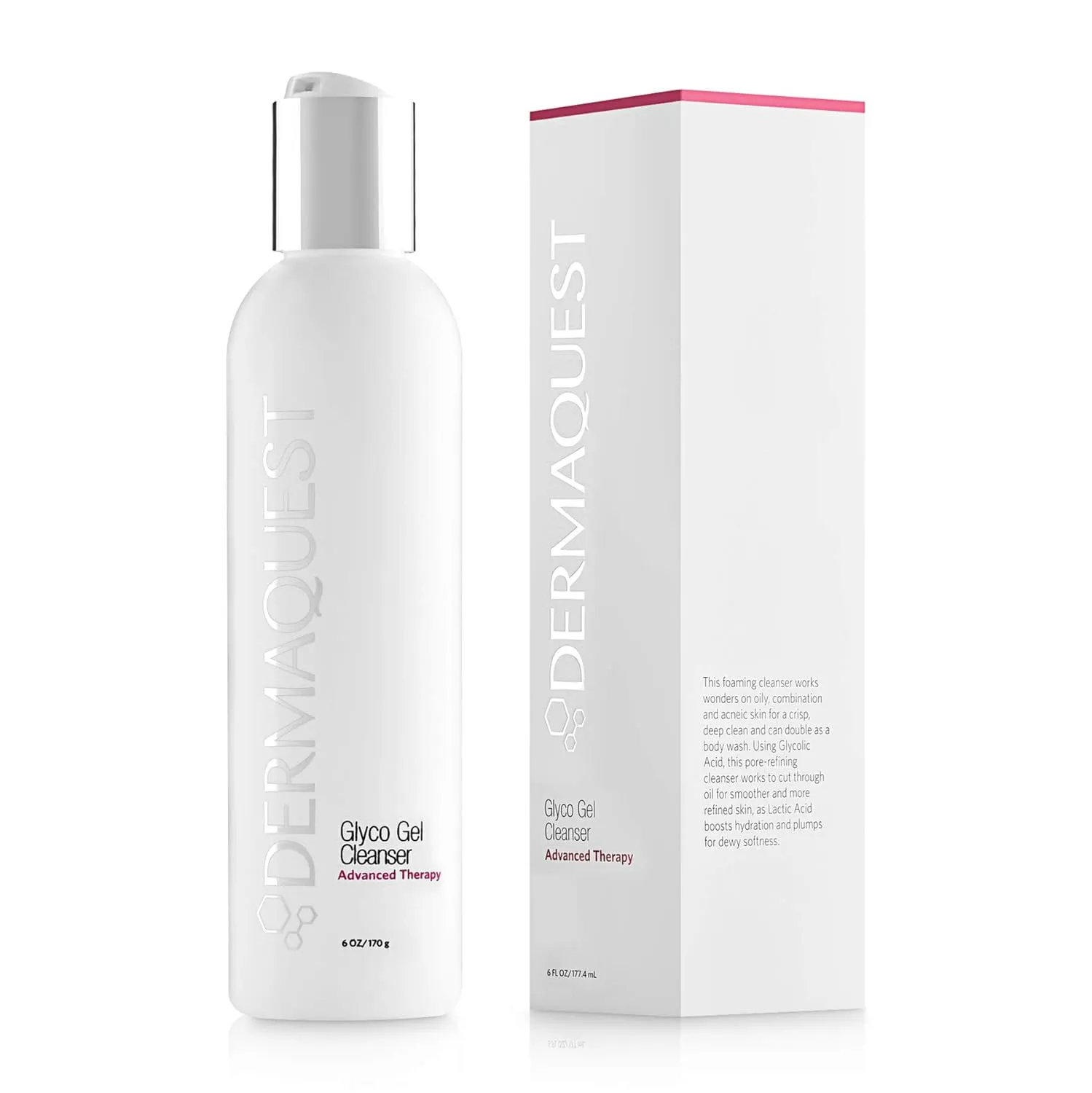 DermaQuest Advanced Therapy Foaming Glyco Gel Based Cleanser with 15% Glycolic Acid & Lactic Acid - Deep Cleansing Daily Face Wash for Oily Skin and Papular Acne (6 oz)