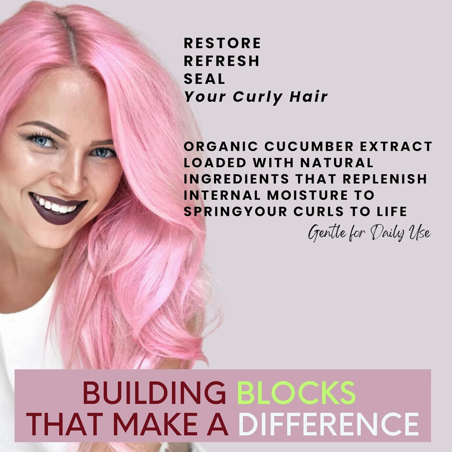 DermOrganic Cucumber Curl Cream for Hair – Sulfate-Free, Color Safe, Hydrating, 5 oz