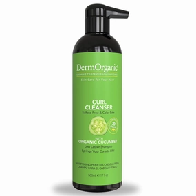 DermOrganic Organic Cucumber Curl Care Shampoo – Sulfate-Free, Color Safe, Hydrating, 17 oz