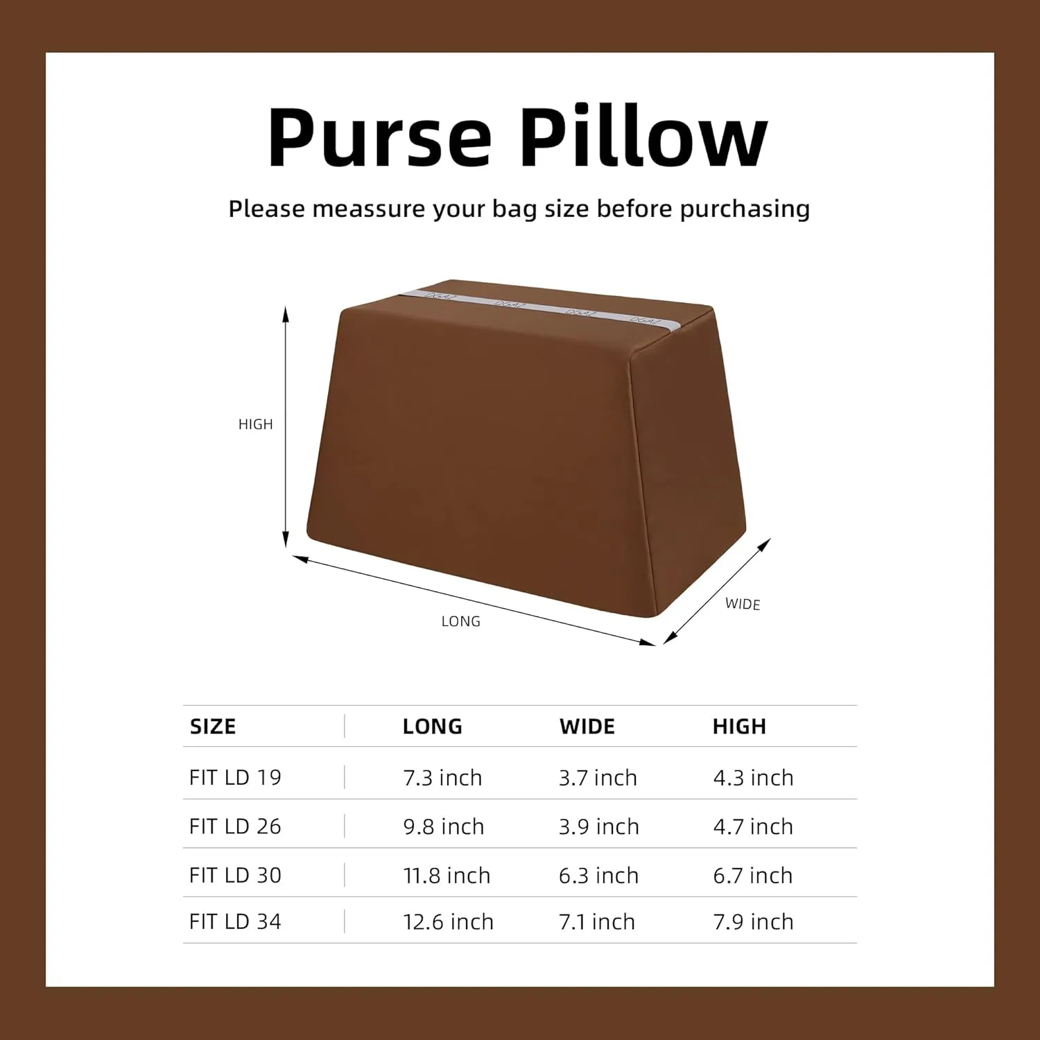 DGAZ Purse Pillow Shaper Insert for Luxury Handbags, Silky Pillow Shaper for Lindy 19/26/30/34 Bags(Gold,LD19)