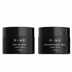 Dime Beauty Moisturizing Set - Dewy Day Cream   Restorative Night Cream (1.7 oz Each)