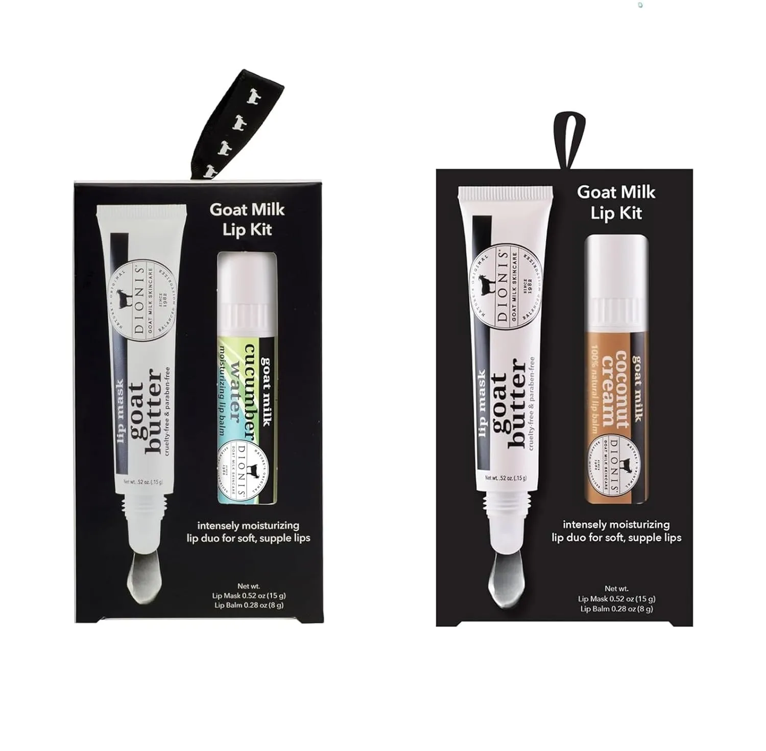 Dionis Goat Milk Overnight Lip Mask & Balm Kit – Cucumber Water & Creamy Coconut Duo for Nourishing, Soothing, and Hydrating Lips Day and Night with Jojoba & Moringa Oils