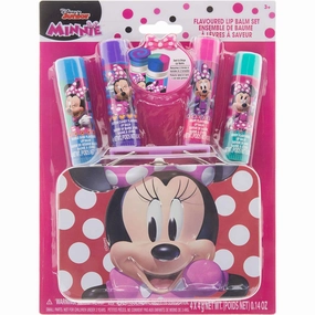 Disney Minnie Mouse – Townley Girl Vegan Plant Based Flavoured Swirl Lip Balm with Tin Case Makeup Cosmetic Set for Kids and Girls, Ages 3  Perfect for Parties, Sleepovers & Makeovers