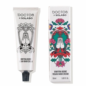 DOCTOB Vinifera Biome Vegan Hand Cream - Anti-Aging, Smooth, Intense Hydration Fast Absorption Hyaluronic Acid for Rough Hands 50ml/1.69oz