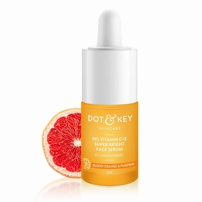 DotKey 10% Vitamin C   E, 5% Niacinamide Serum | Vitamin C For Glow | Fades Dark Spots | Vit C Blood Orange & Pumpkin | For All Skin Types | 20ml
