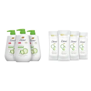 Dove Body Wash with Pump Refreshing Cucumber and Green Tea Refreshes Skin Cleanser & 0% Aluminum Deodorant 24 Hours Odor Protection Cucumber and Green Tea