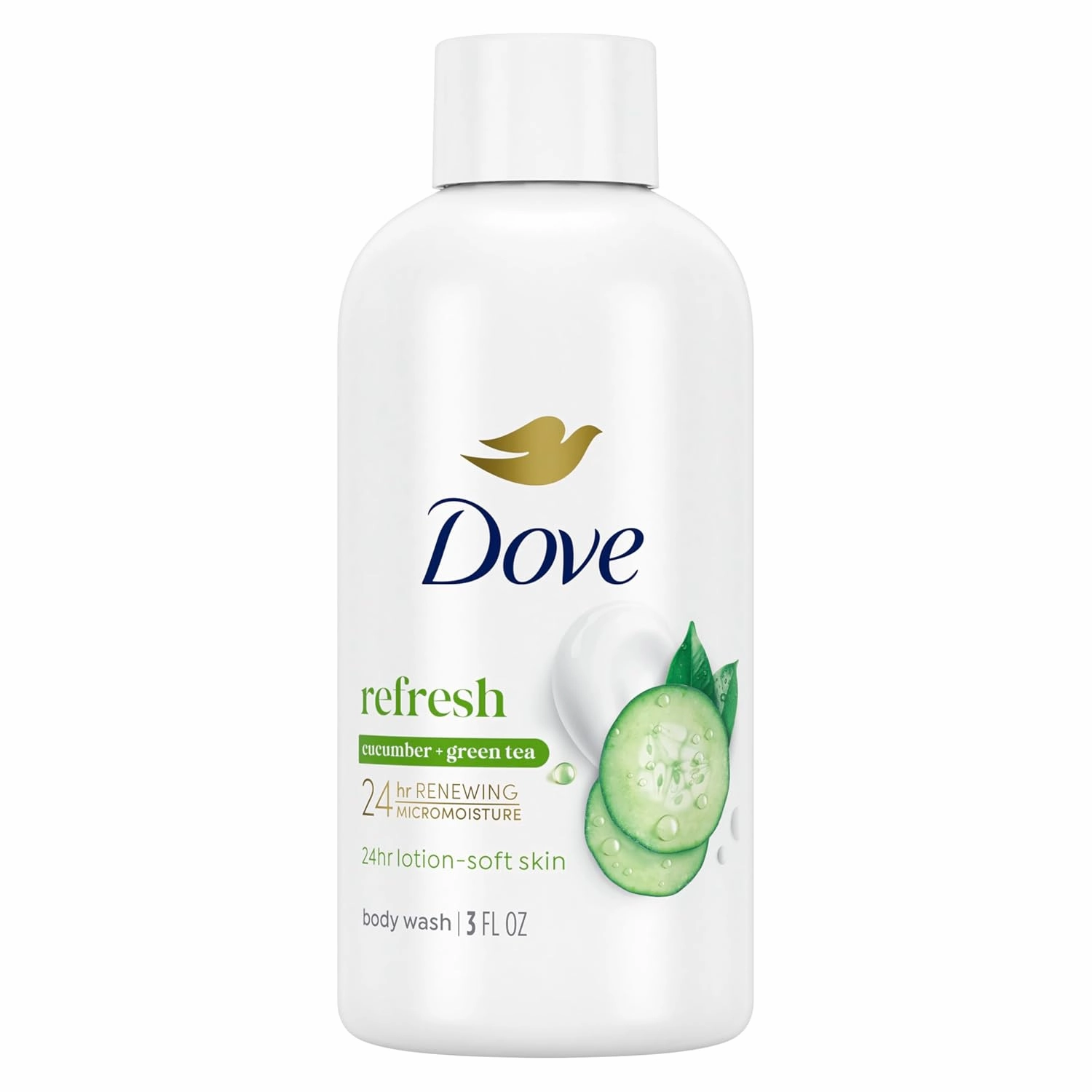 Dove Body Wash 24 Count Refreshing Cucumber and Green Tea Refreshes Skin Cleanser That Effectively Washes Away Bacteria While Nourishing Your 3 oz