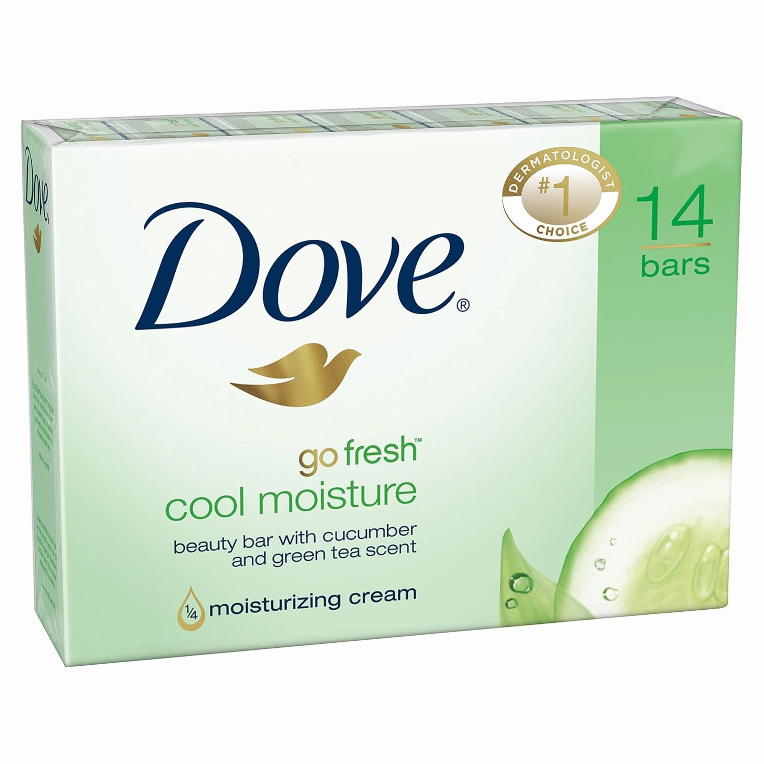 Dove go fresh Beauty Bar, Cucumber and Green Tea 4 oz, 14 Bar