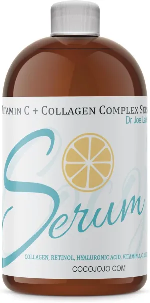 Dr Joe Lab #1 Vitamin C & Collagen Complex Serum Bulk - Multiple Purposes Face Skin Ultra Hydrating Rejuvenating Instant Moisturizer COCOJOJO (8 oz)