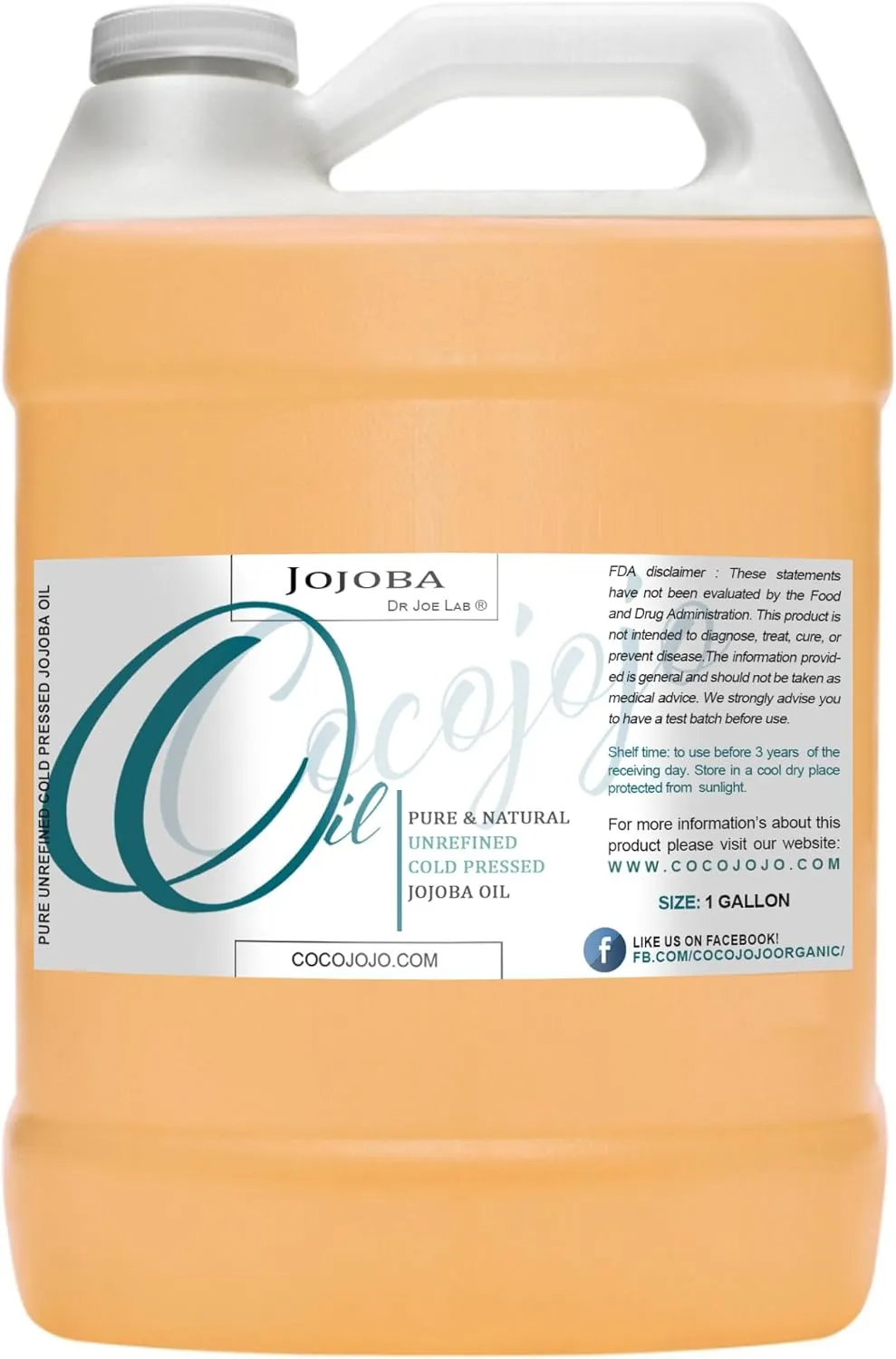 Dr Joe Lab Jojoba Oil Organic, Jojoba Oil for Hair Growth, Jojoba Oil for Skin, Jojoba Oil for Face, 100% Pure Natural, Cold Pressed, Deep Moisturizing Anti-Aging, Essential Oils -128 Fl Oz