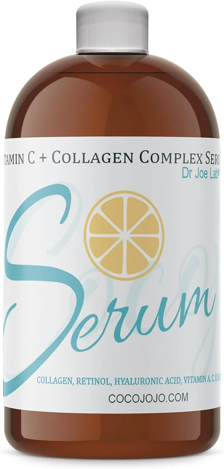 Dr Joe Lab Vitamin C & Collagen Complex Serum Bulk Multiple Purposes Face Skin Ultra Hydrating Rejuvenating Instant Moisturizer COCOJOJO (16 oz)