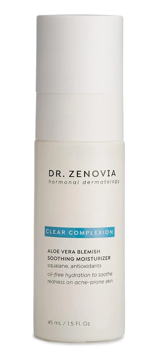 Dr. Zenovia Aloe Vera Soothing Moisturizer - Gel for Face - Reduces Redness, Acne & Improves Texture, Tone - 1.5 Fl Oz