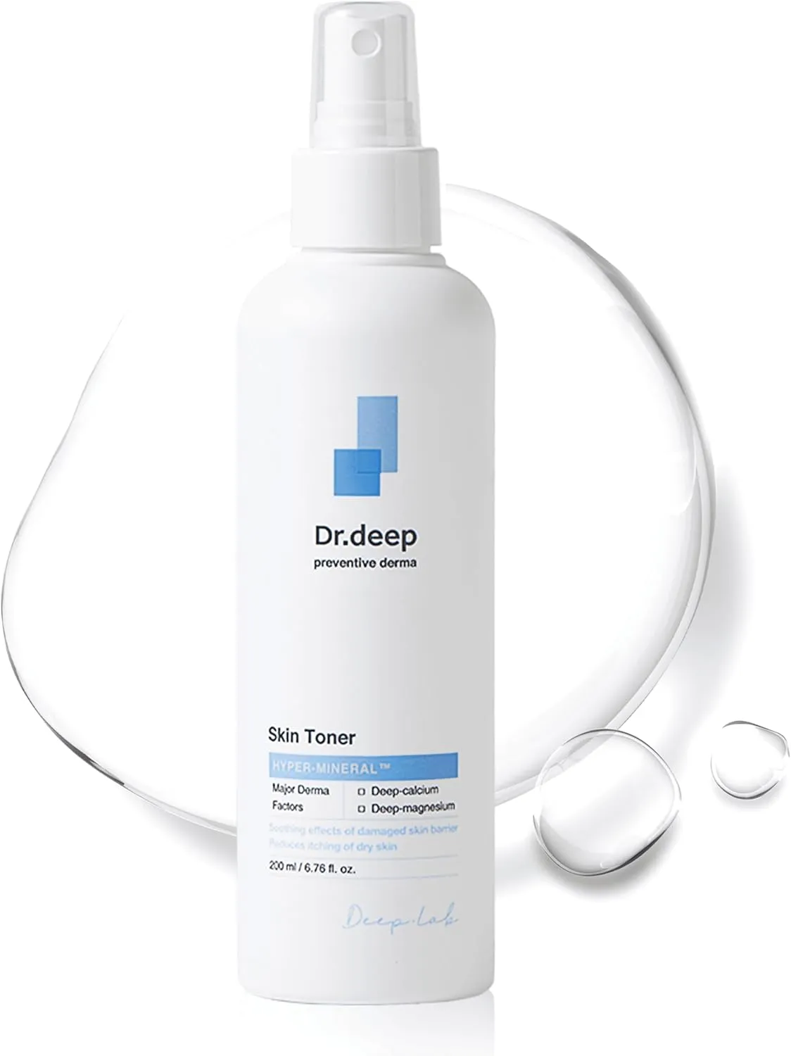 Dr.deep Skin Toner - Calming and Hydrating Facial Spray with Aloe Vera and Hyaluronic Acid, Deep Moisture for Dry, Irritated Skin and Stronger Skin Barrier – 6.76 fl.oz