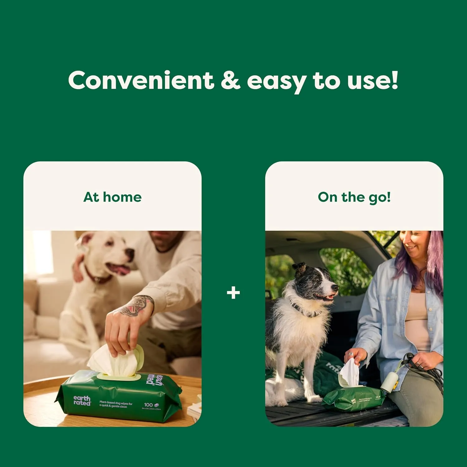 Earth Rated Pet Grooming Wipes for Dogs and Cats, Hypoallergenic, Cleaning and Hydrating, for Paws, Body and Butt, Unscented, 400 Count
