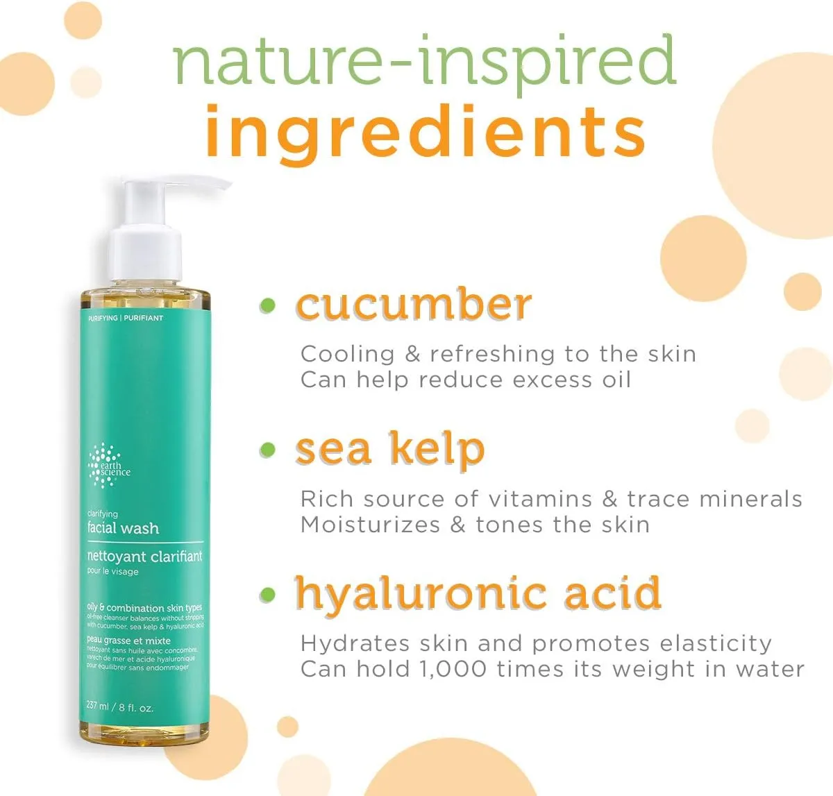 EARTH SCIENCE - Gentle Clarifying Facial Wash For Oily, Combination Skin Types (3pk, 8 fl. oz.)