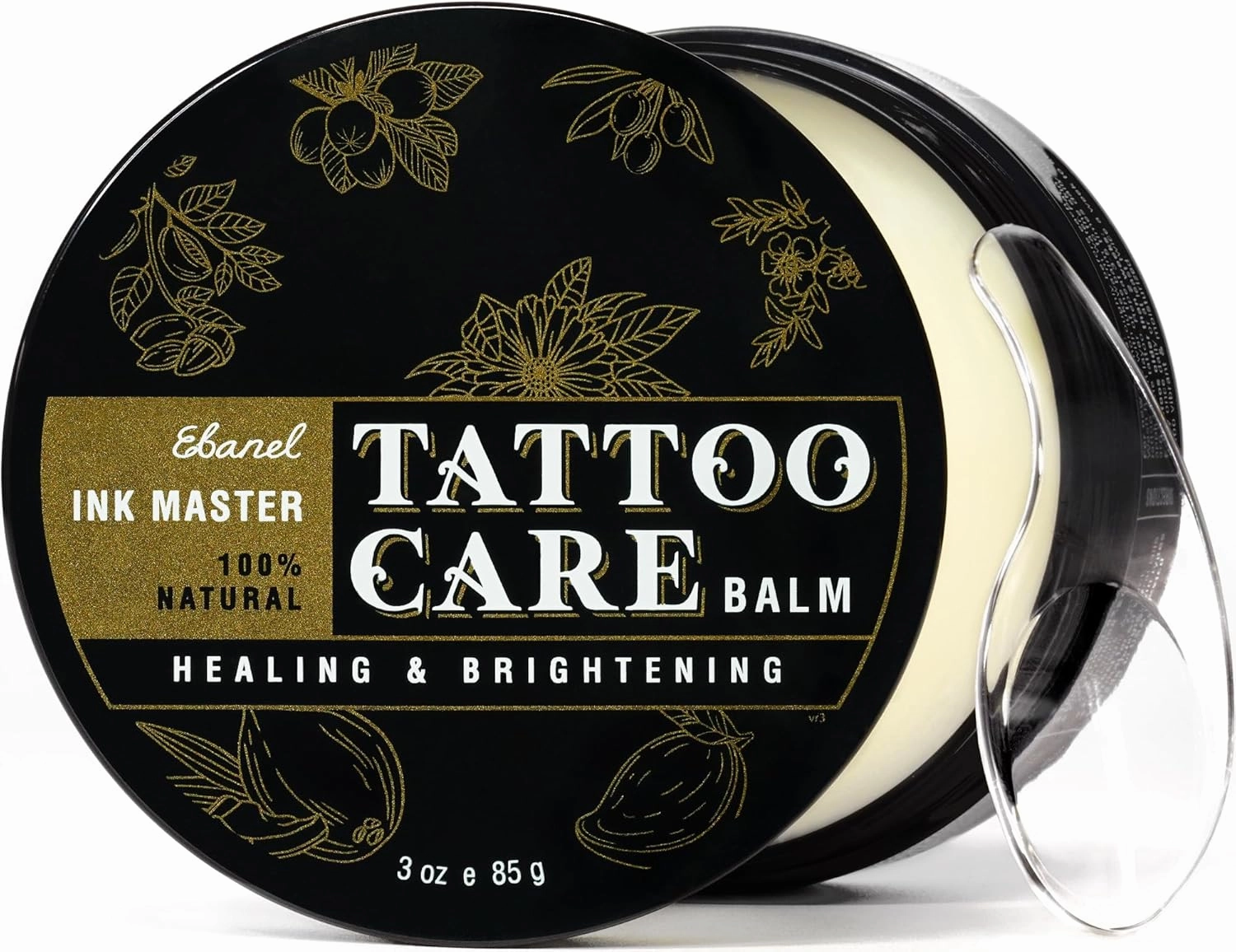 Ebanel Tattoo Aftercare Balm, All Natural Preservative-Free Healing Cream, Tattoo Cream Aftercare Color Enhancement Butter with Herbal Essences and Essential Oils for New and Old Tattoos, 3Oz