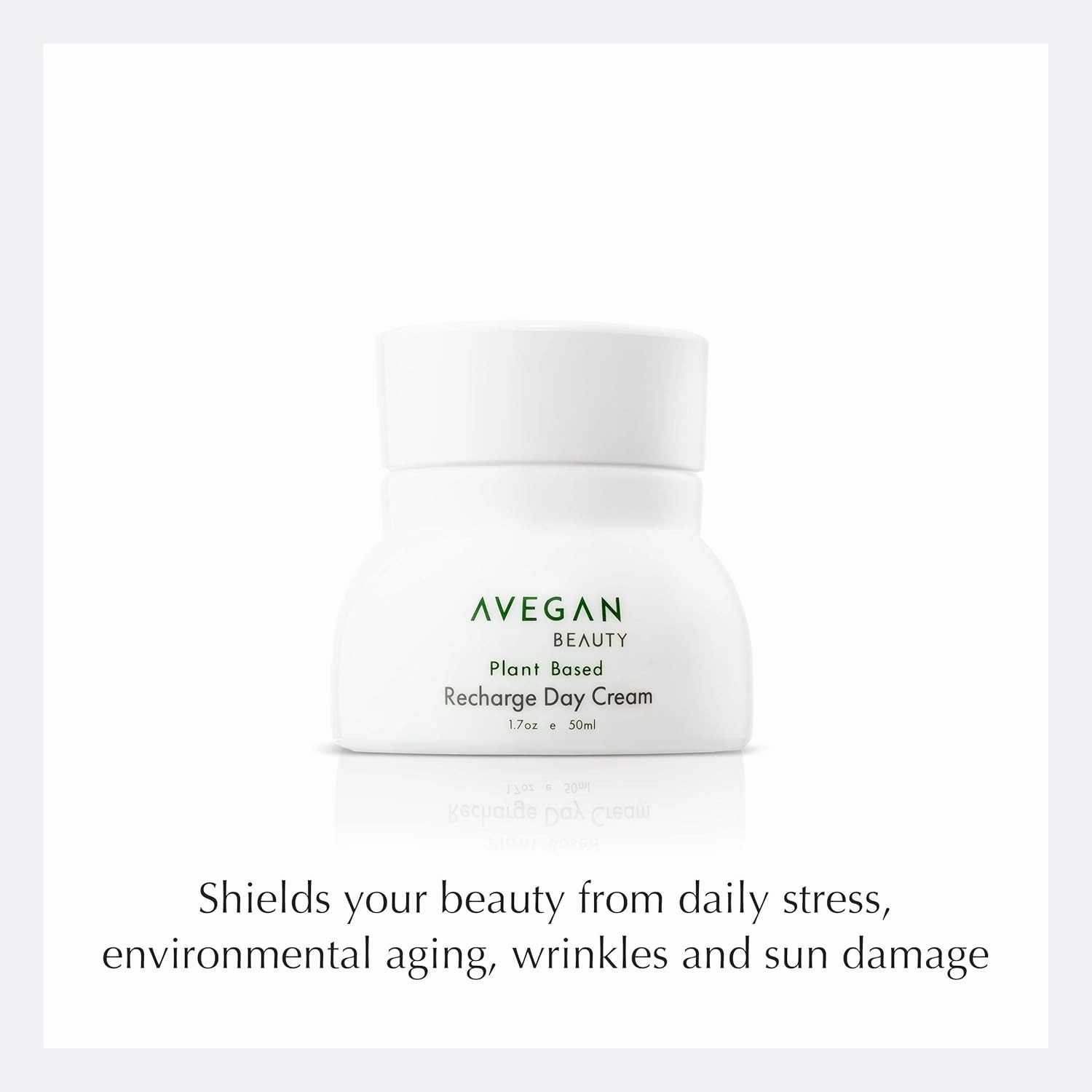 Ecco Bella Plant Based Recharge Day Cream Face Moisturizer - Vegan Skin Moisturizing Face Cream with FortiSomes Eco-Protection & Blue Light Shield - Cruelty Free - Hydrating Formula - 1.7 oz