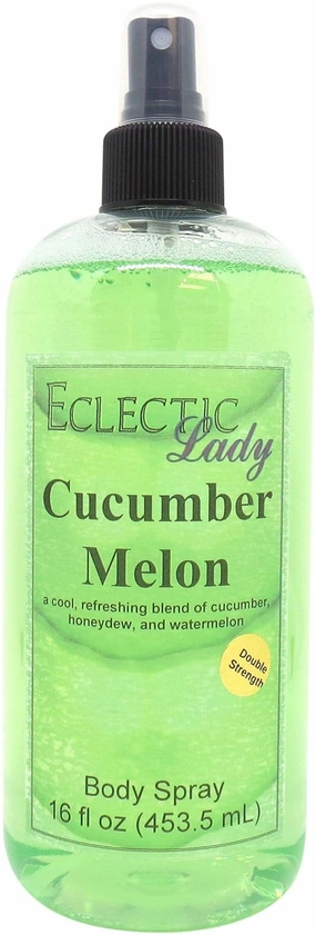 Eclectic Lady Cucumber Melon Body Spray, Double Strength, 16 ounces, Body Mist for Women with Clean, Light & Gentle Fragrance, Cologne with Soft, Subtle Aroma For Daily Use