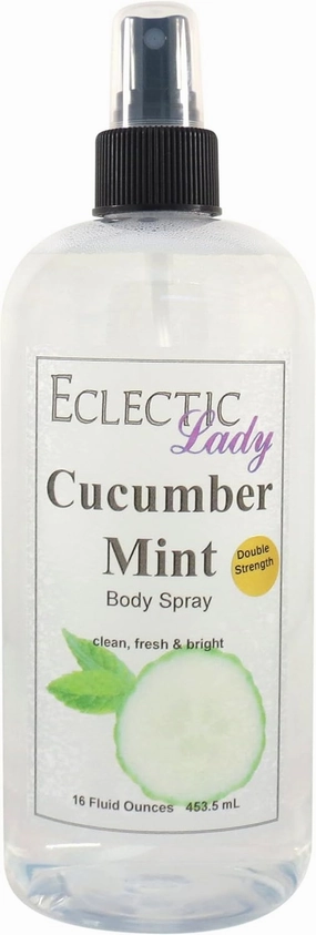 Eclectic Lady Cucumber Mint Body Spray, Double Strength, 16 ounces, Body Mist for Women with Clean, Light & Gentle Fragrance, Cologne with Soft, Subtle Aroma For Daily Use