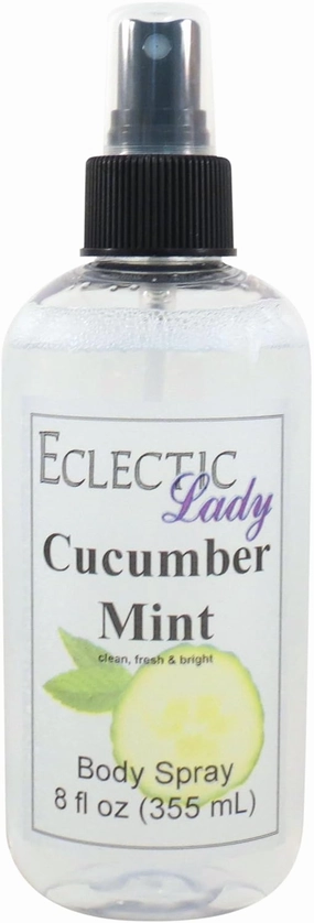Eclectic Lady Cucumber Mint Body Spray, Double Strength, 8 ounces, Body Mist for Women with Clean, Light & Gentle Fragrance, Cologne with Soft, Subtle Aroma For Daily Use