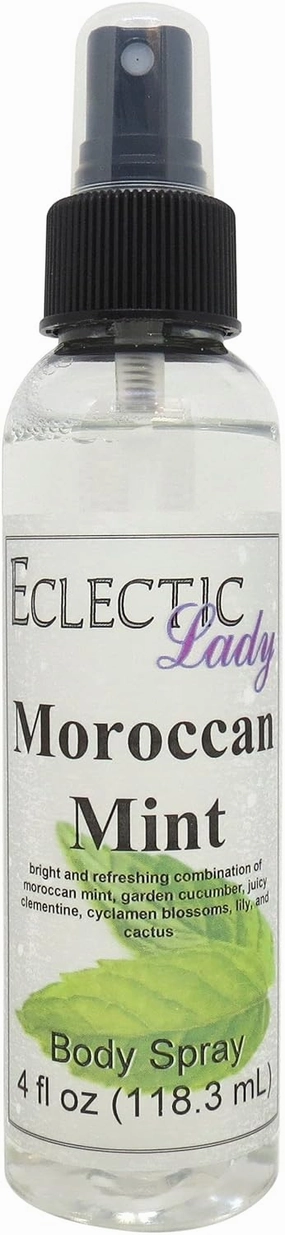 Eclectic Lady Moroccan Mint Body Spray, Double Strength, 8 ounces, Body Mist for Women with Clean, Light & Gentle Fragrance, Cologne with Soft, Subtle Aroma For Daily Use