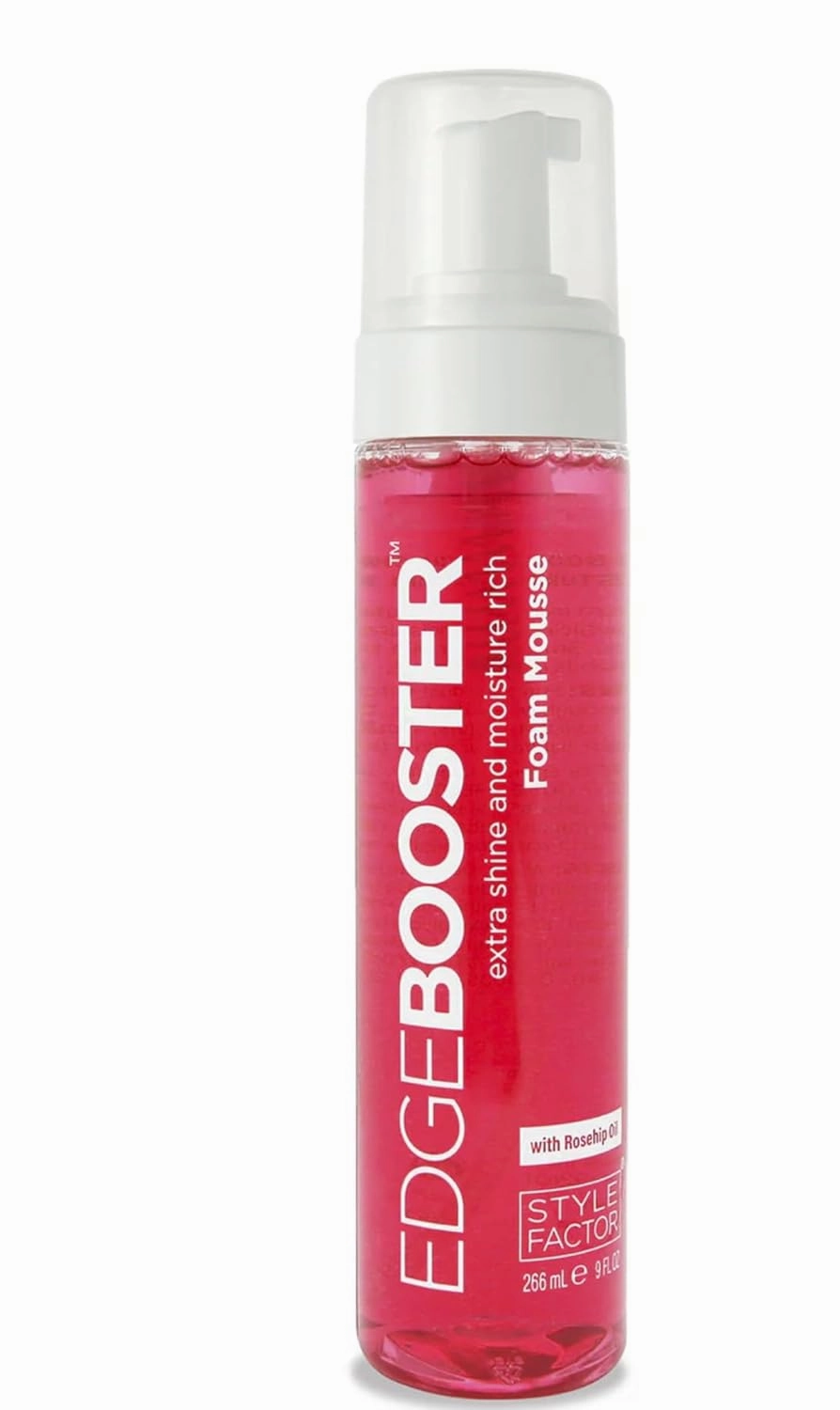 Edge Booster Style Factor Foam Mousse, Extra Shine and Moisture Rich with Rosehip, 9 fl oz