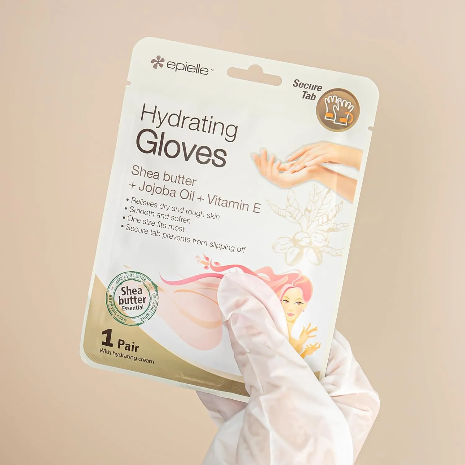 Epielle Hydrating Hand Masks, 6 Pairs of Moisturizing Gloves for Dry Hands with Shea Butter, Jojoba Oil & Vitamin E, Spa Day Treatment, Korean Skincare, Spa Gifts for Women