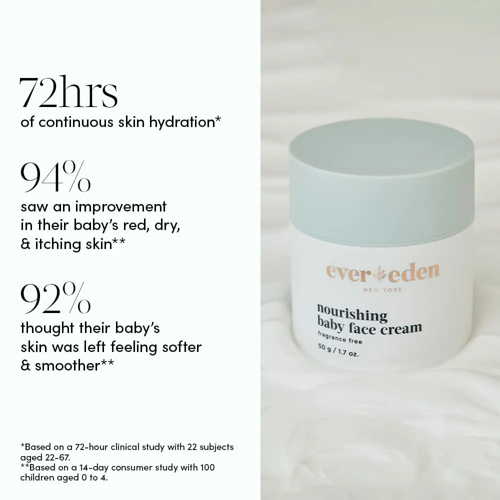 Evereden Nourishing Baby Face Cream 1.7 oz. | Non-Toxic and Fragrance-Free Baby Face Lotion | Rich, Non-Greasy Baby Moisturizing Cream | Baby Face Moisturizer with Clean Ingredients
