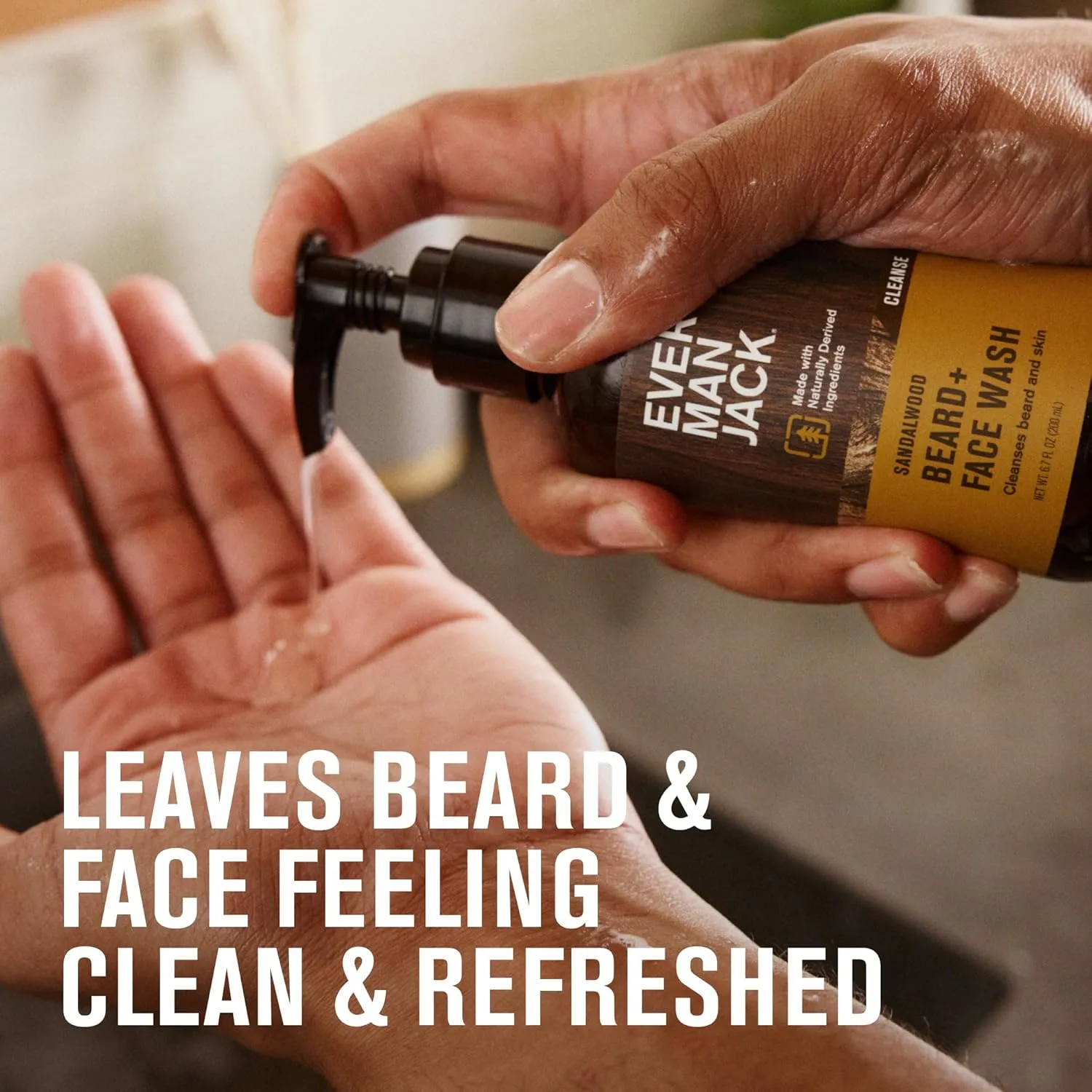 Every Man Jack Beard   Face Wash - Subtle Sea Salt Fragrance - Deep Cleans, Conditions, and Softens Your Beard and Skin Underneath - Naturally Derived with Coconut Oil, Glycerin, and Coconut - 6.7-fl oz (2 Pack)