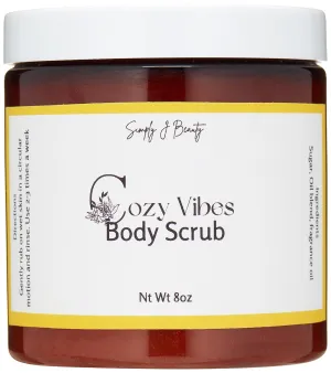 Exfoliating Sugar Body Scrub, Fresh Linen and Clean Cotton Scent (Cozy Vibes, 8 oz)