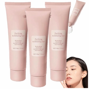 Exfoliating Gel, 50g Purifying Enzymes Exfoliating Gel, Exfoliation Facial Scrub Skin Care for Body & Face, Deep Cleansing Facial Cleanser for All Skin Types (3pcs)