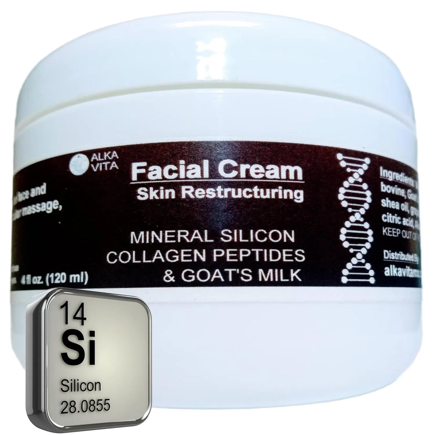 Face Cream Silicon & Collagen Peptides Skin Rejuvenating Factor Anti-Wrinkle Tensor Effect Natural Ingredients