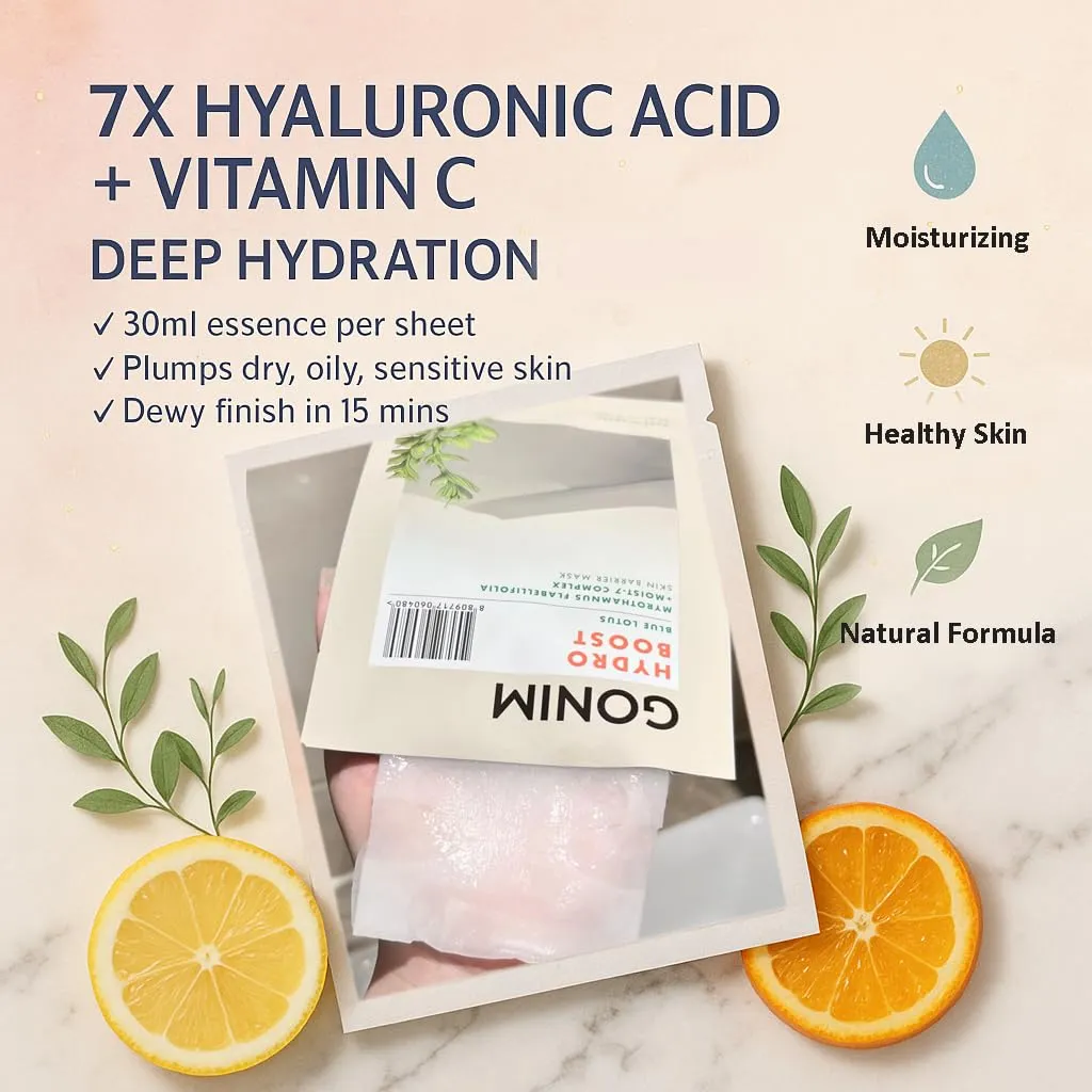 Face Mask Korean Skin Care with Hyaluronic Acid & Collagen Activation- Face Masks Skincare Hydration, Anti Aging & Moisturizing Sheet Mask for All Skin Korean Face Mask 20 Sheets