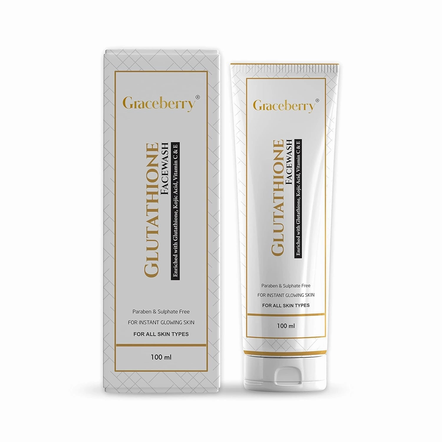 Face Wash with Vitamin C & E, Glycolic acid and Kojic Acid For Deep Cleansing | Face Wash For Woman & Men | All Skin Type | 100GM