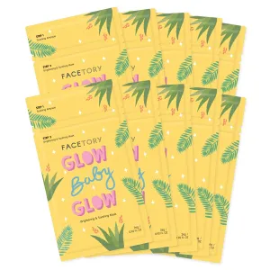 FACETORY K Beauty Face Mask Skin Care - Glow Baby Glow 2-Step Sheet Mask with Niacinamide & Aloe   Calming Ampoule | Brightens, Hydrates, Glowing Skin (10 Pack)