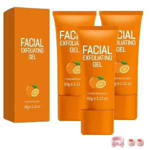 Facial Exfoliating Gel, Purifying Exfoliating Gel for Face and Body Skin Repair, Deep Cleansing Exfoliating Scrub Face Body Skin, Moisturizing, Cleansing and Rejuvenating (3pcs)