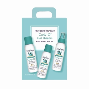 Fairy Tales Curly Q Daily Hydrating Shampoo, Conditioner, Spray for Normal, Damaged, Curly, Color Treated, All Hair - Hydrating Kids Travel Kit with Murumuru butter, Aloe, Rosemary - 3.3oz (Pack of 3)