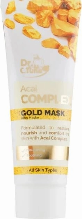 FARMASi Golden Face Mask with Acai Complex 80 ml/2.7 fl.oz – Radiance-Boosting Peel-Off Mask for Dull and Tired Skin – Hydrating and Rejuvenating Formula for Glowing Complexion